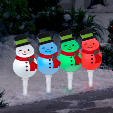 ColorMotion™ Snowman Pathway Stakes